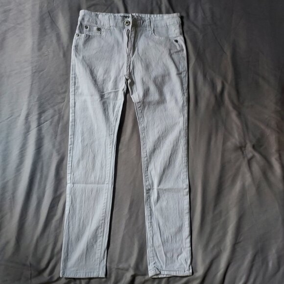 Chino Pants Men Khakis Skinny STRETCH SLIM FIT Flex Casual Cotton Jeans 34x32 - Picture 1 of 3
